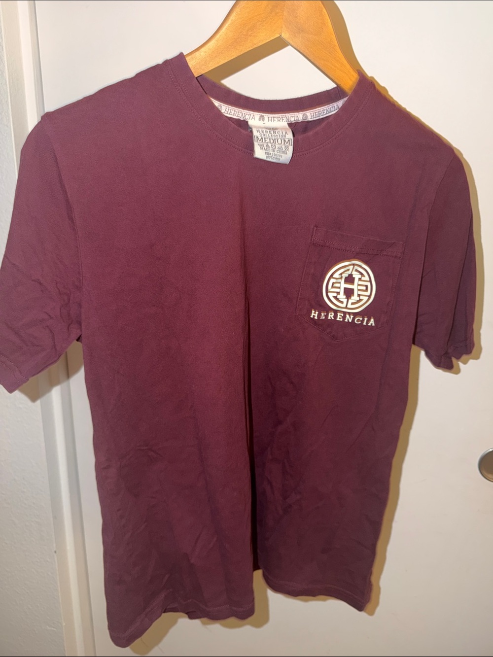 Short-Sleeve Pocket Tee in Plum
